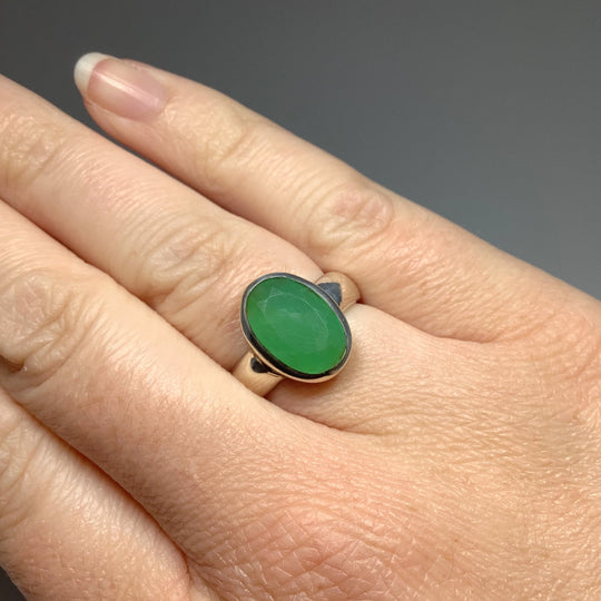 Faceted Chrysoprase Ring