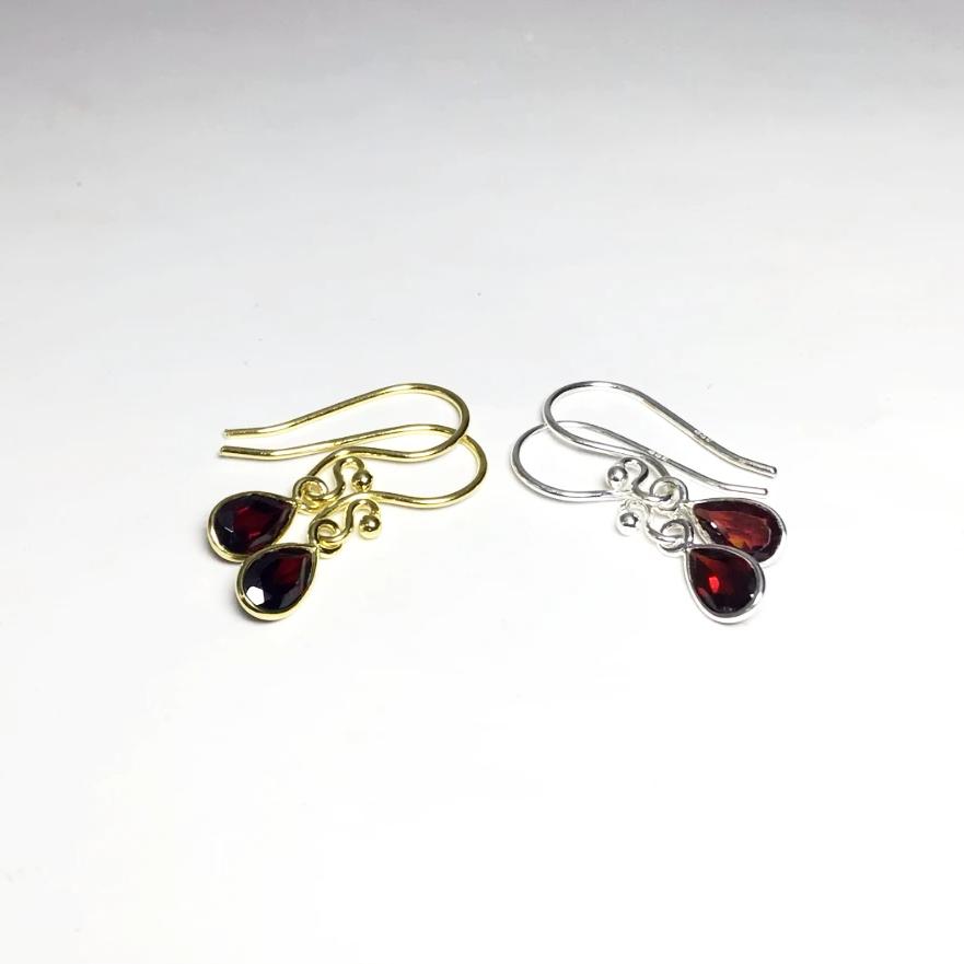 Garnet Dangle Earrings