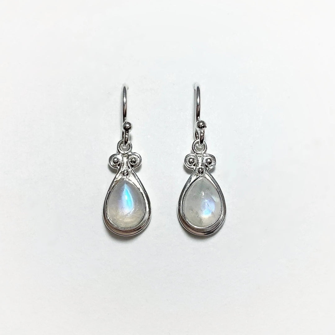 Rainbow Moonstone Dangle Earrings