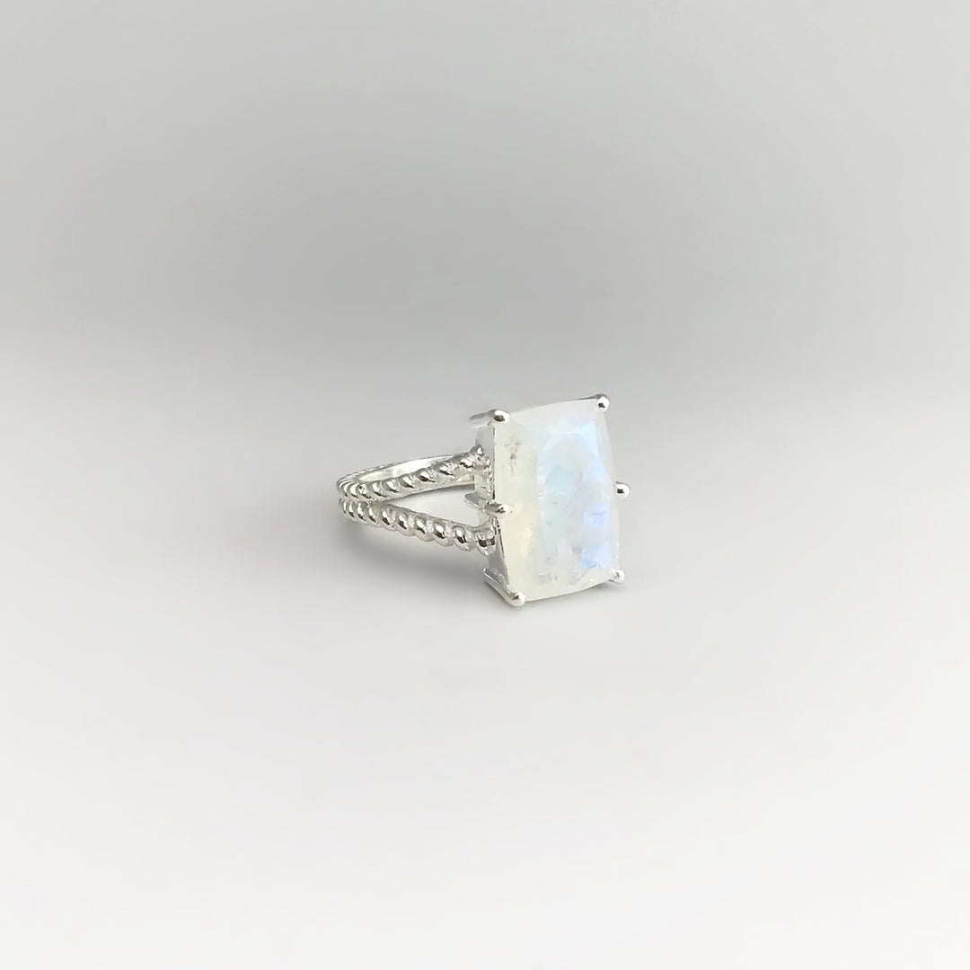 Rainbow Moonstone Ring