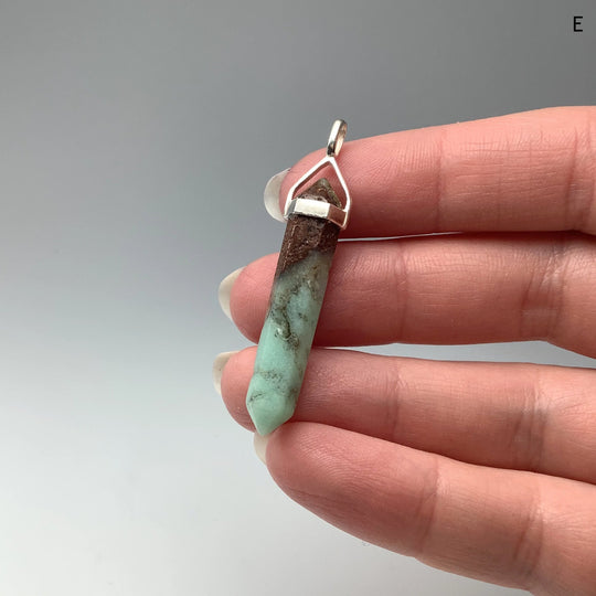 Chrysoprase Double Terminated Point Pendant