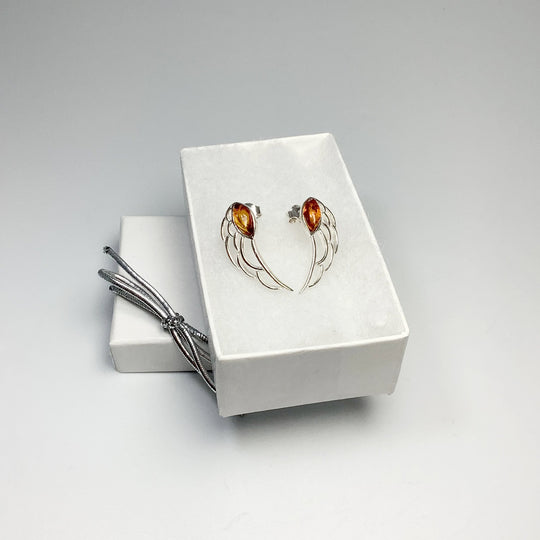 Cognac Amber Earrings