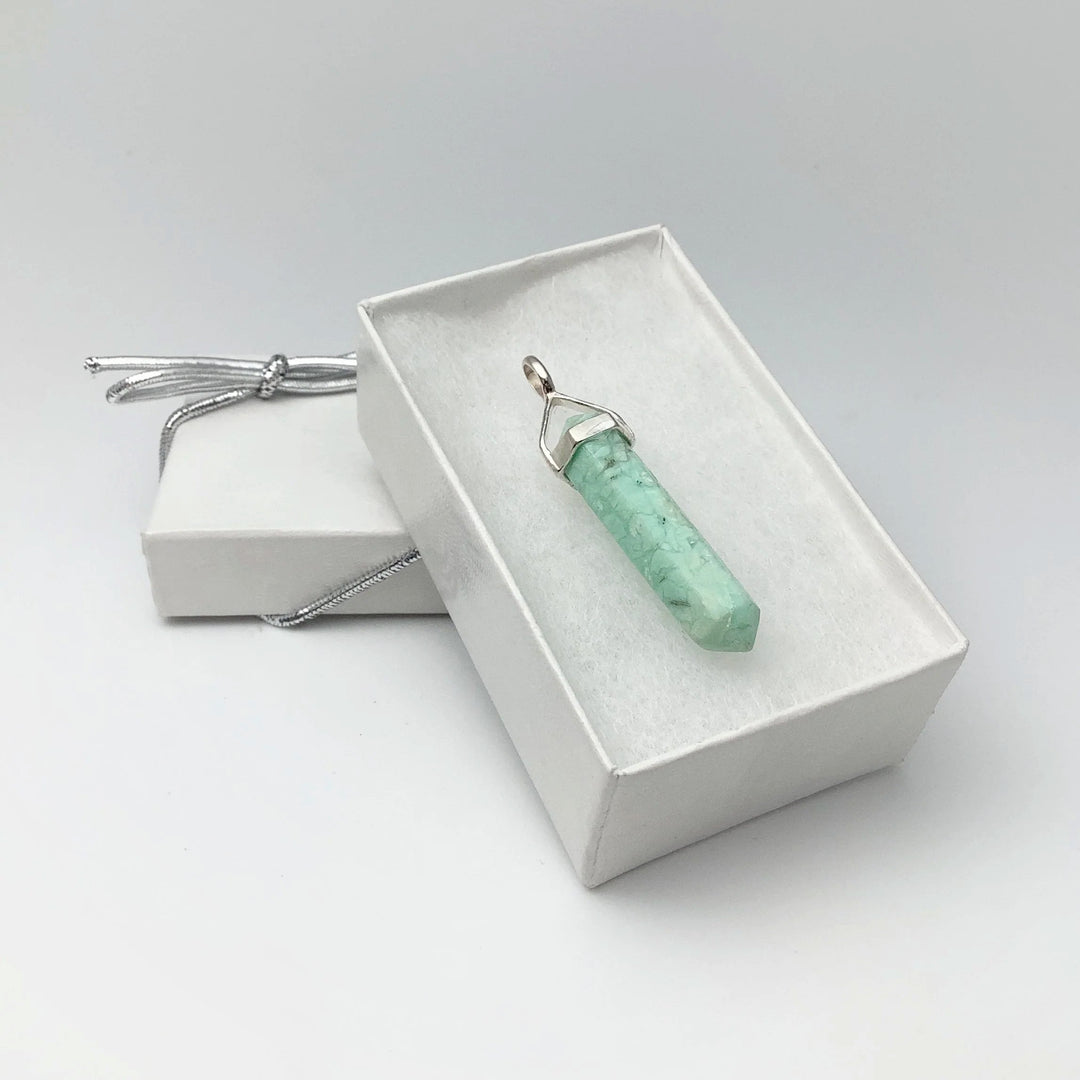 Chrysoprase Double Terminated Point Pendant