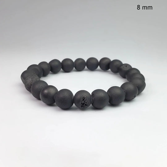 Druzy Matte Black Beaded Bracelet