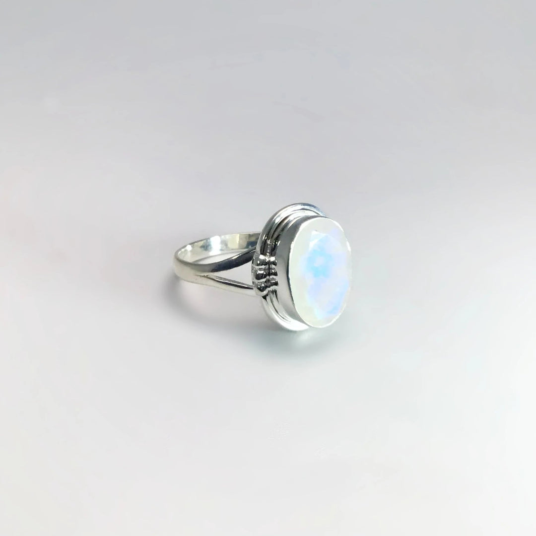 Rainbow Moonstone Ring