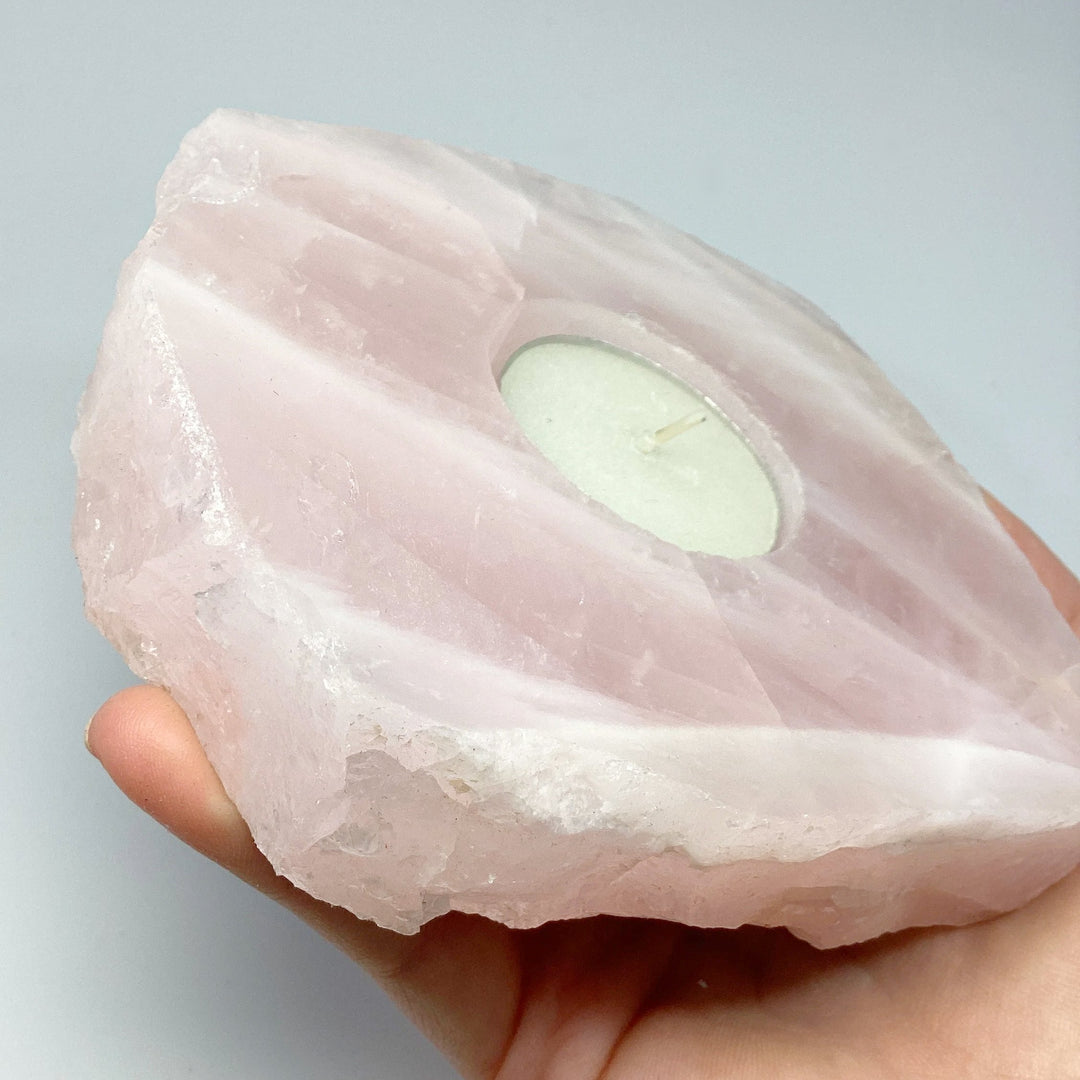 Rose Quartz Candle Holder