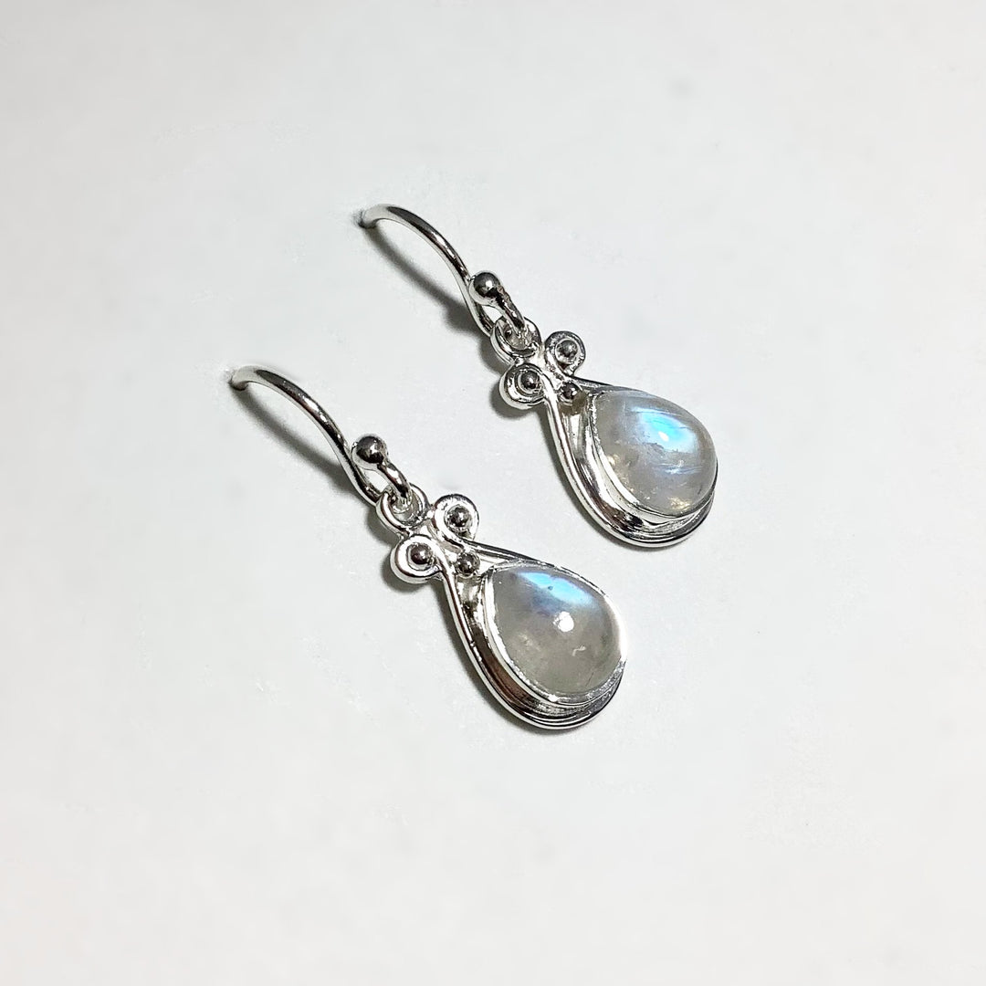 Rainbow Moonstone Dangle Earrings