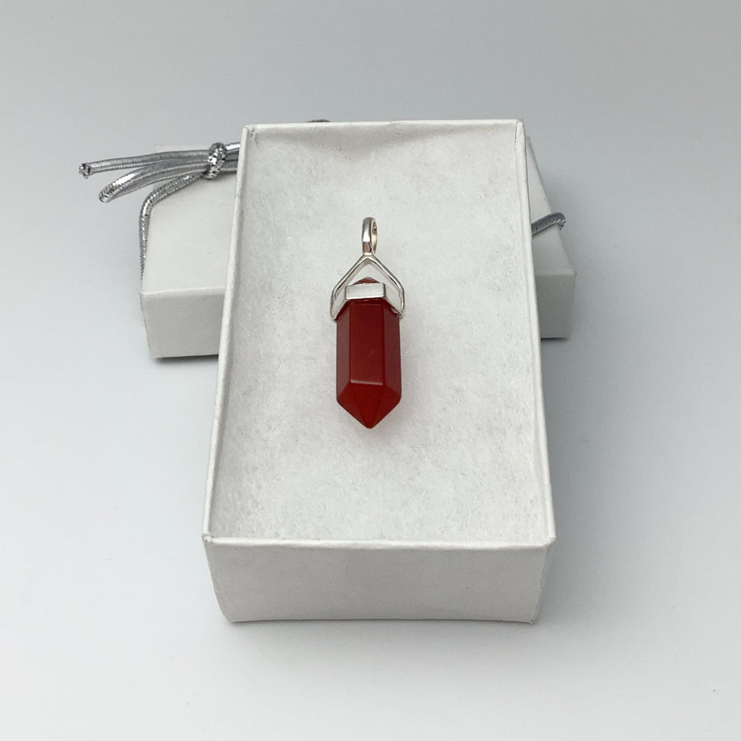 Carnelian Agate Double Terminated Point Pendant