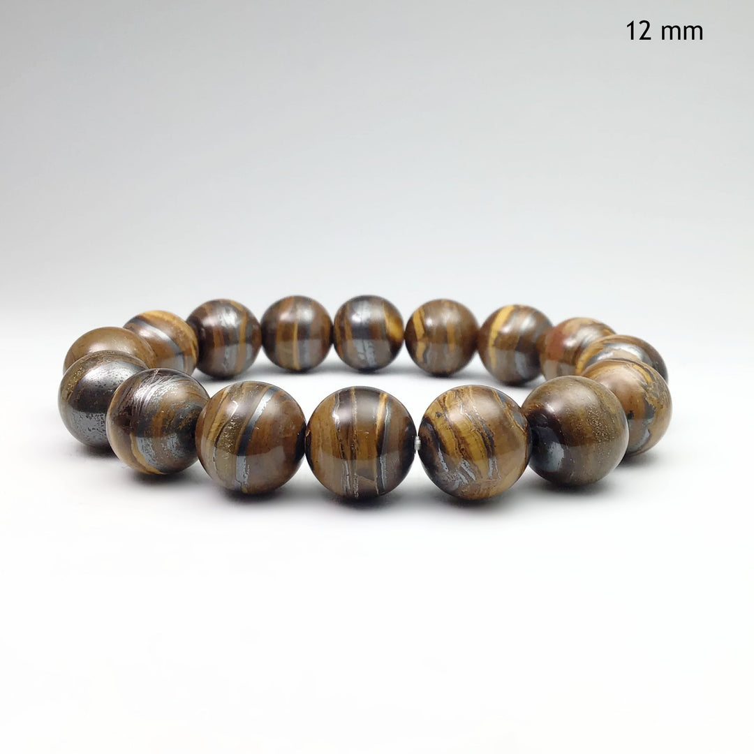 Brown Gold Tiger Iron Beaded Bracelet