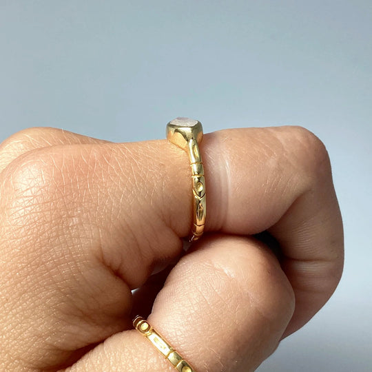 Rainbow Moonstone Ring