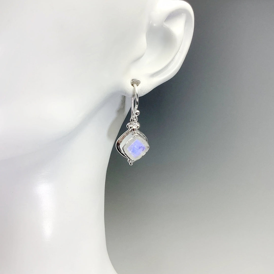 Rainbow Moonstone Dangle Earrings