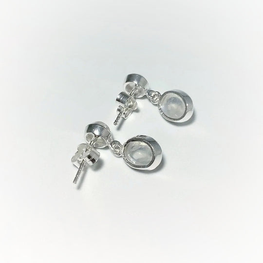 Rainbow Moonstone Stud Earrings