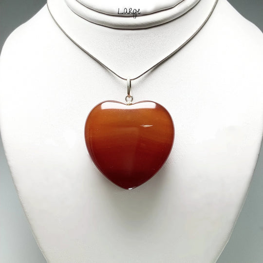 Carnelian Agate Heart Pendant