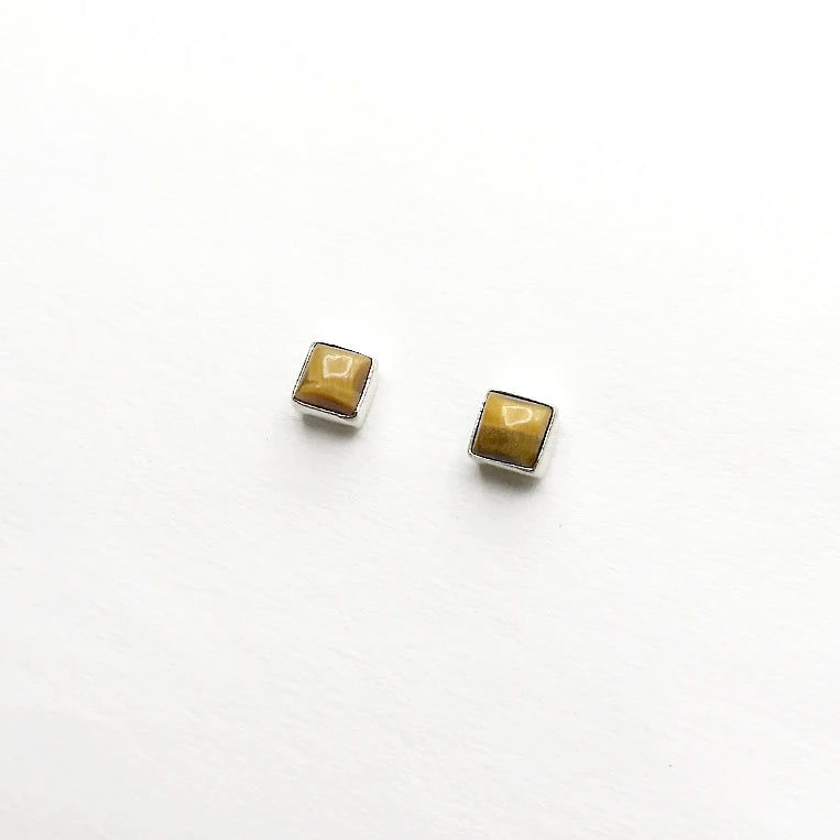 Tiger Eye Stud Earrings