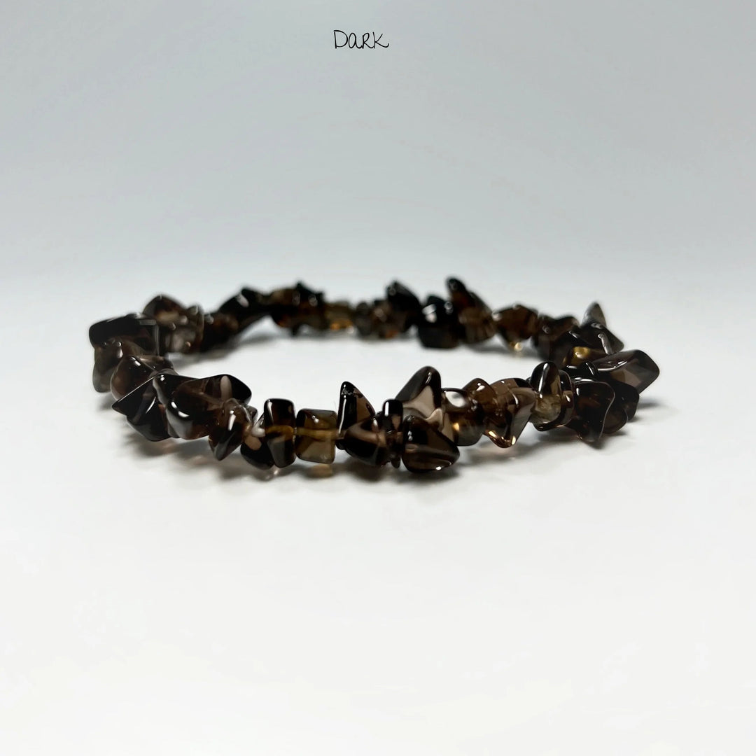 Smoky Quartz Chip Beaded Bracelet