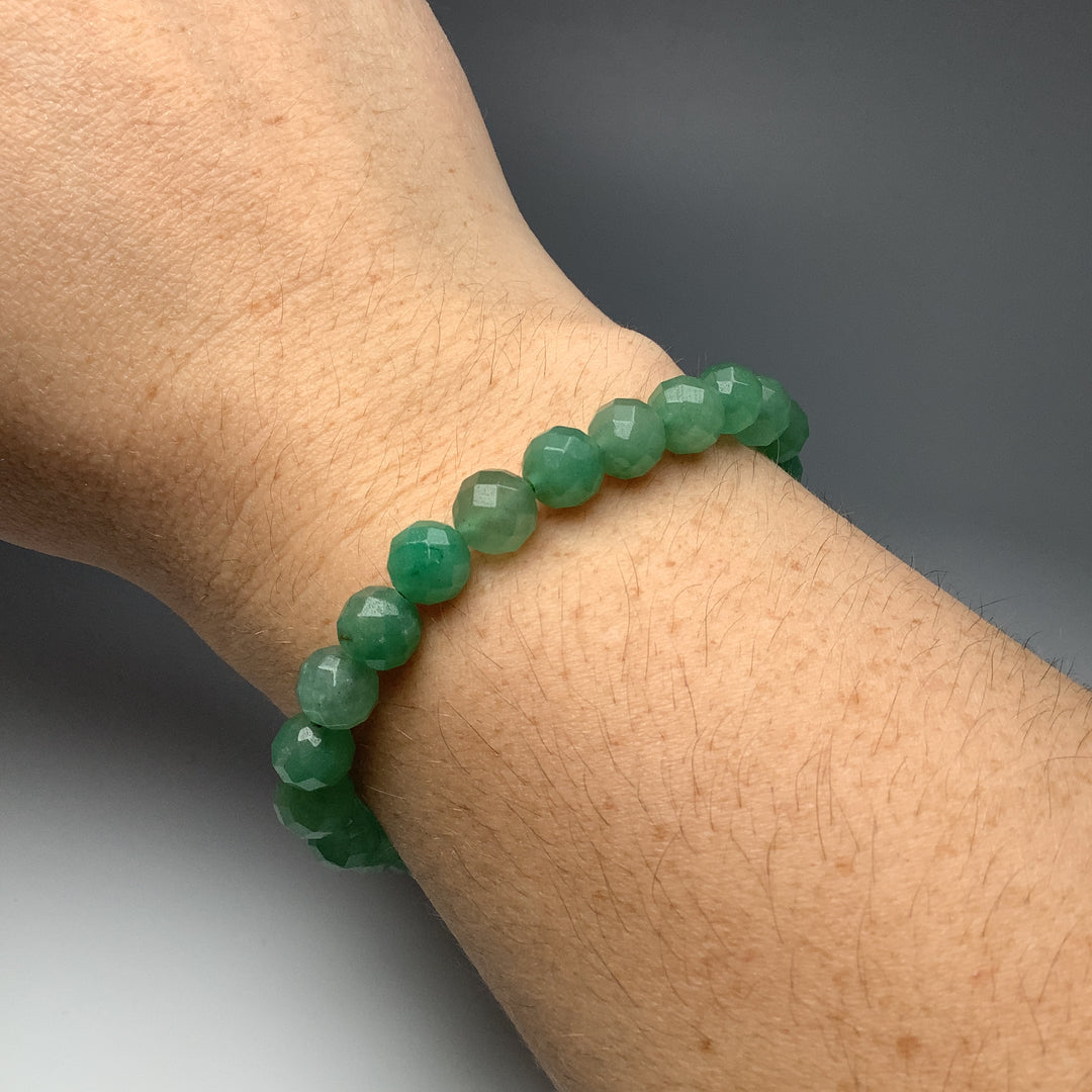 Green Aventurine Faceted Beaded Bracelet