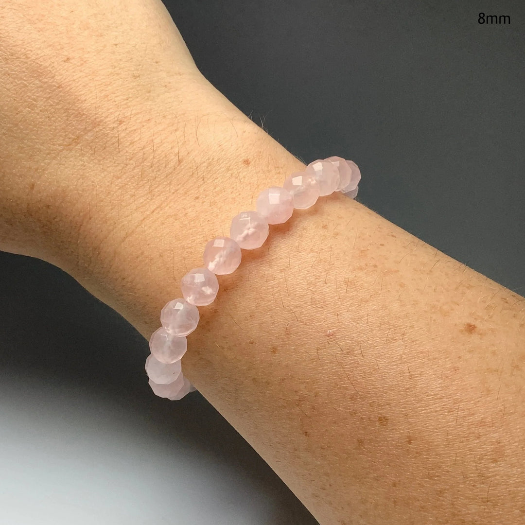 Rose Quartz Faceted Beaded Bracelet