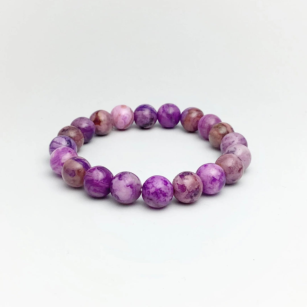 Purple Crazy Lace Agate Beaded Bracelet