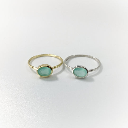 Aqua Chalcedony Ring