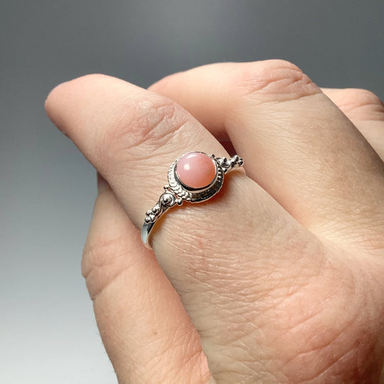 Pink Peruvian Opal Ring