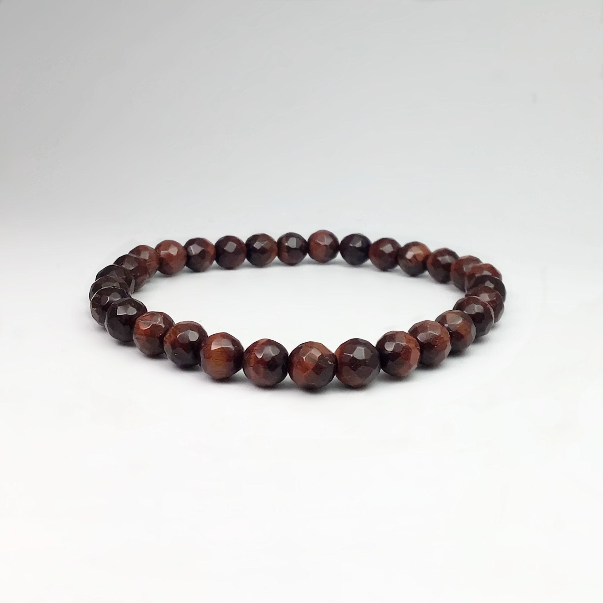 Red Tiger Eye Faceted Beaded Bracelet