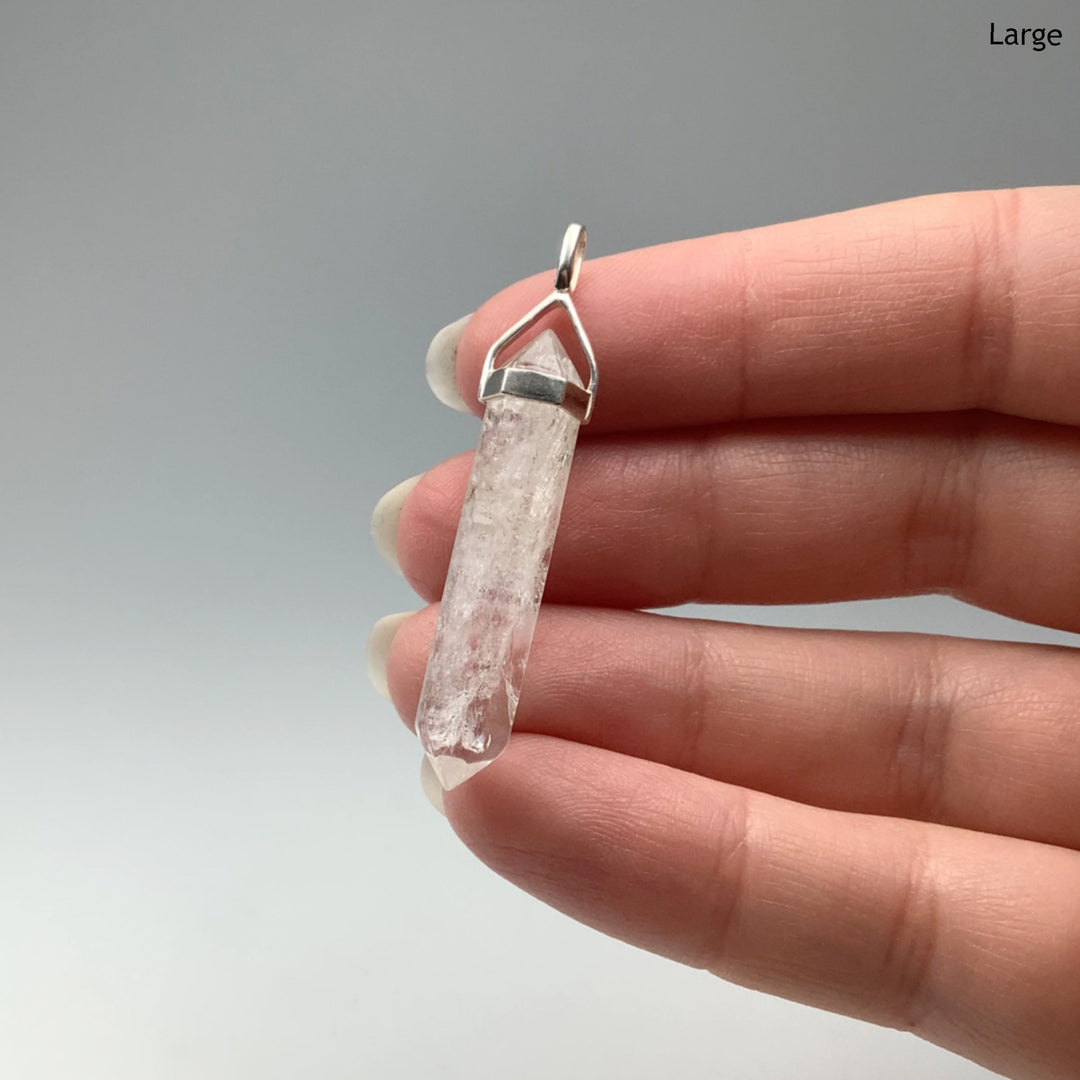 Quartz with Inclusions Double Terminated Point Pendant