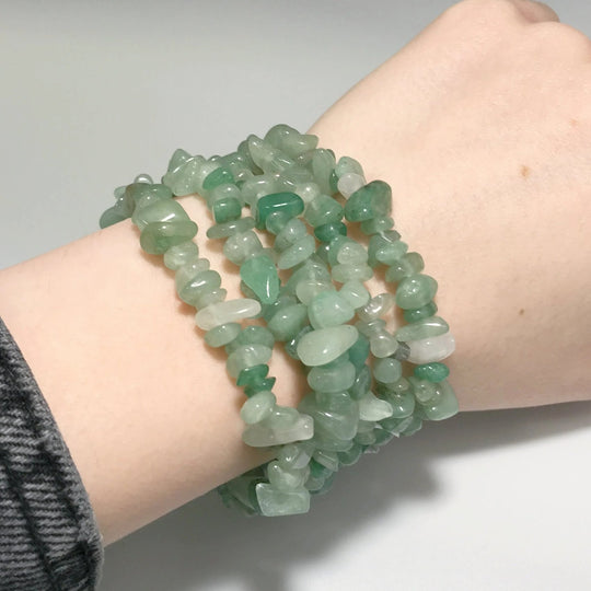 Green Aventurine Chip Beaded Bracelet