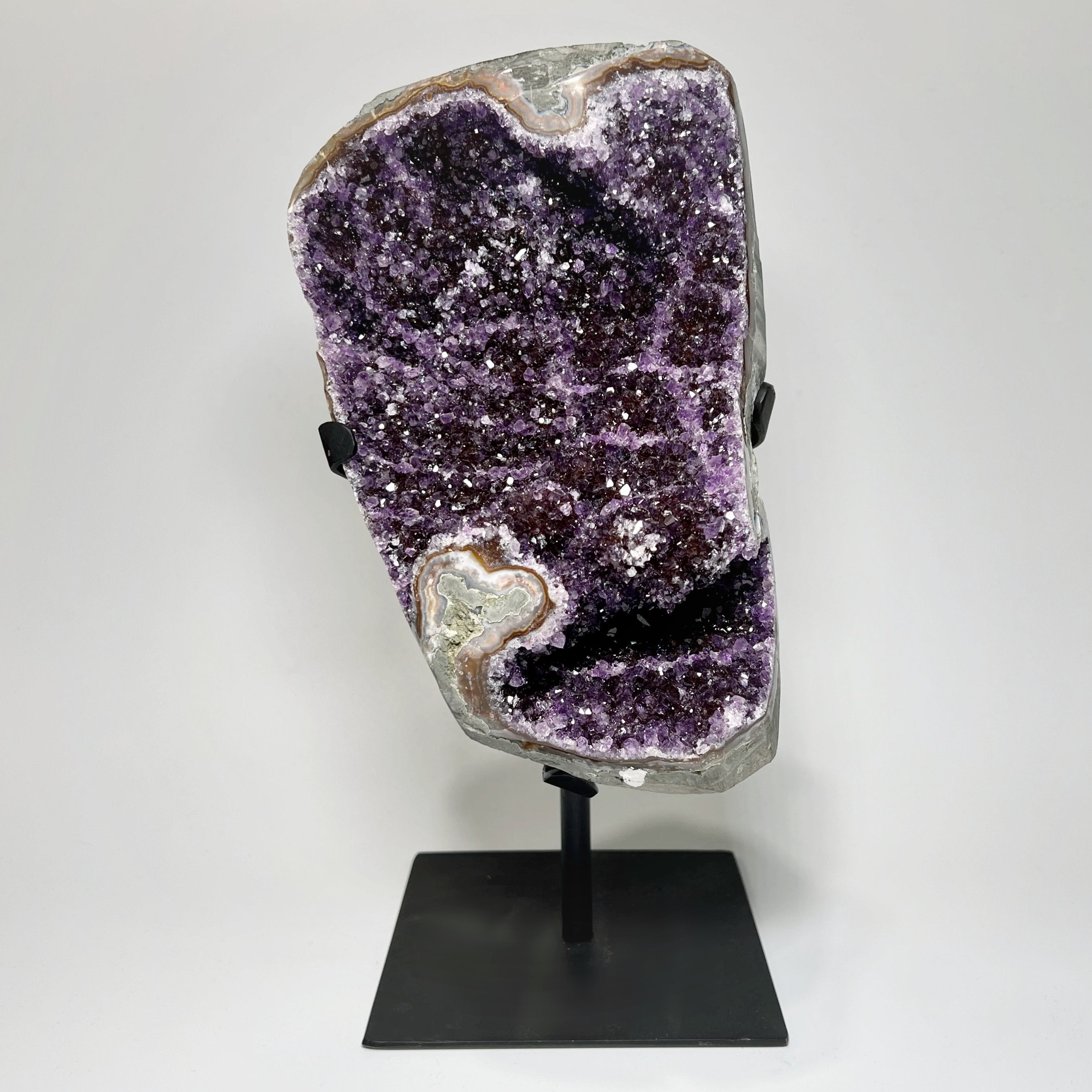 Large Amethyst Druze Cluster on Display Stand