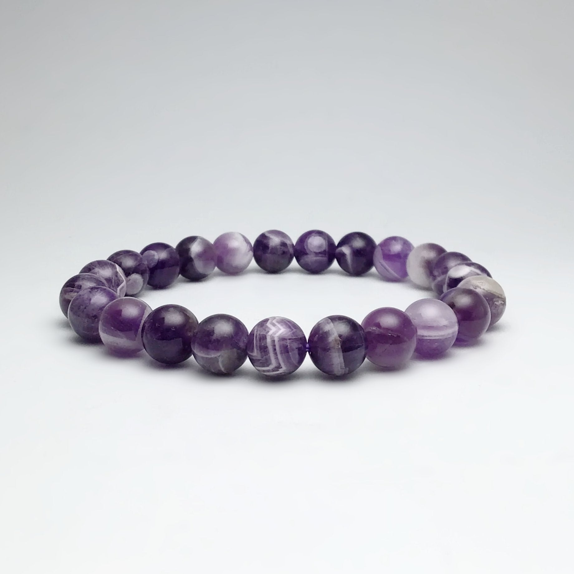 Chevron Amethyst Beaded Bracelet