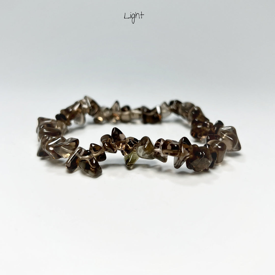 Smoky Quartz Chip Beaded Bracelet