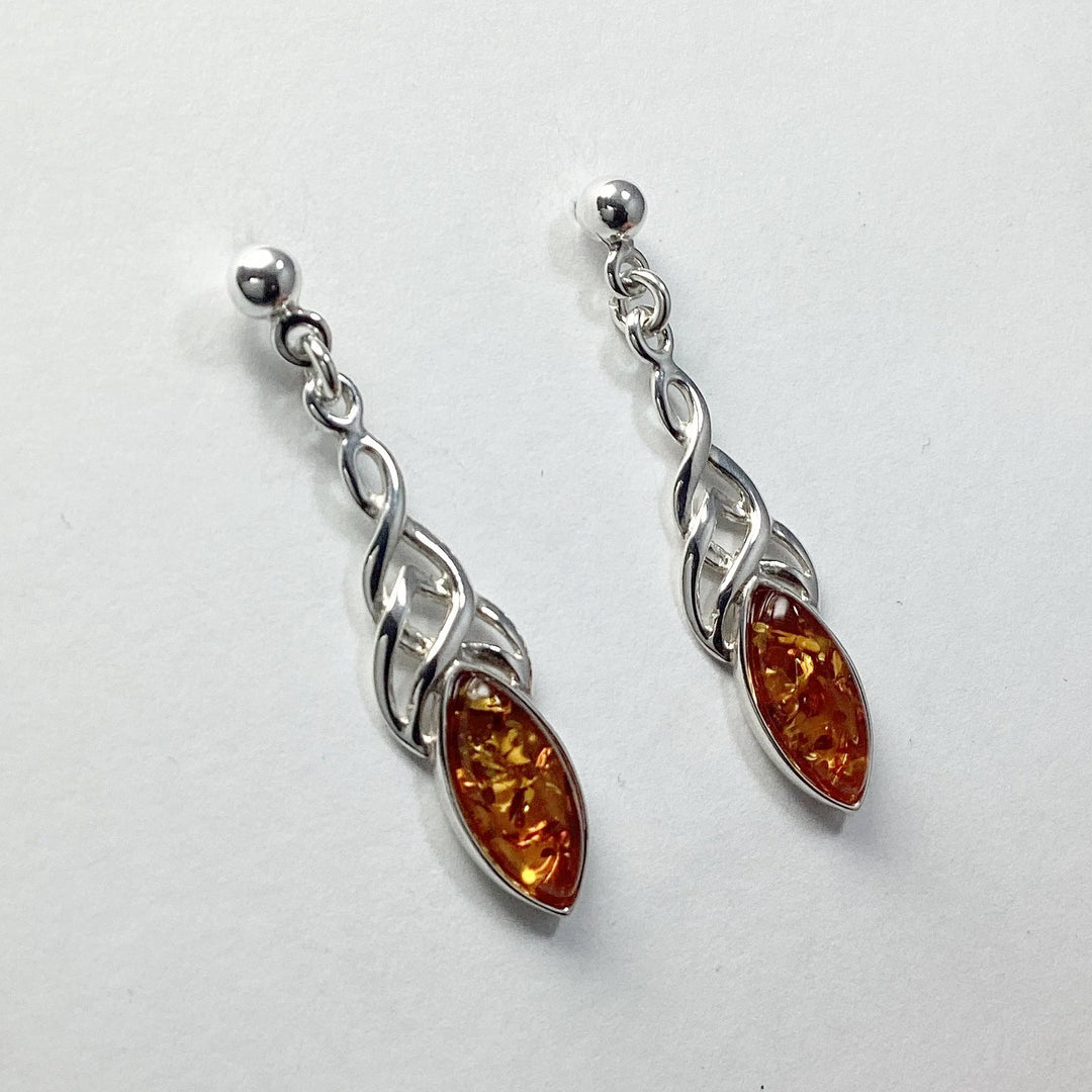 Cognac Amber Stud Earrings