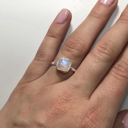 Rainbow Moonstone Ring