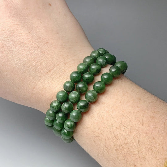 Canadian Jade Triple Wrap Beaded Bracelet