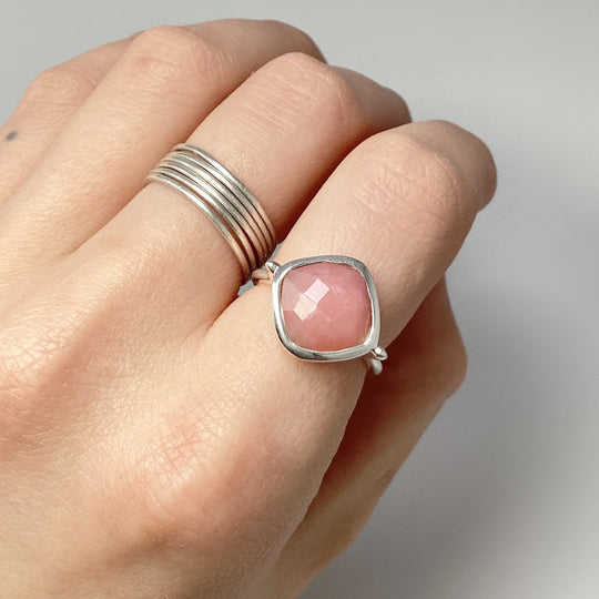 Pink Peruvian Opal Ring