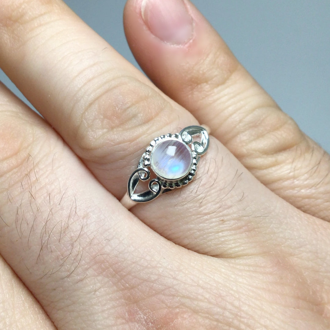 Rainbow Moonstone Ring