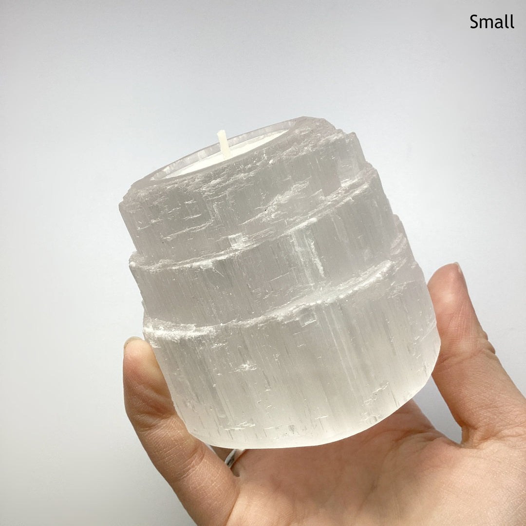 Selenite Candle Holder