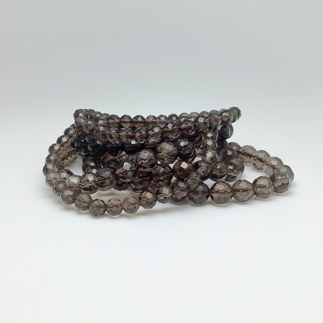 Smoky Quartz Faceted Beaded Bracelet