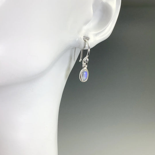 Rainbow Moonstone Dangle Earrings