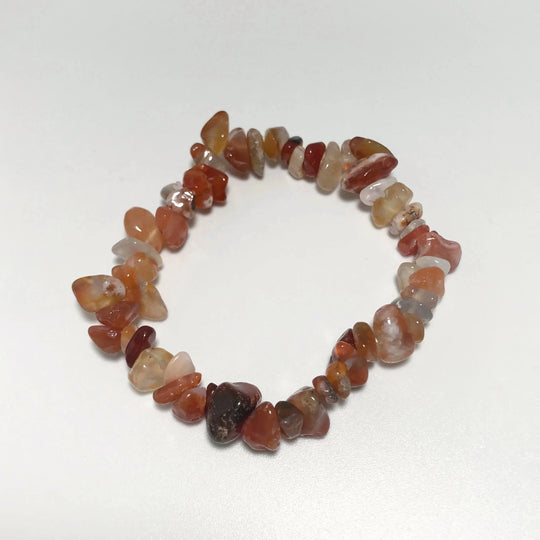 Mixed Carnelian Agate Chip Beaded Bracelet