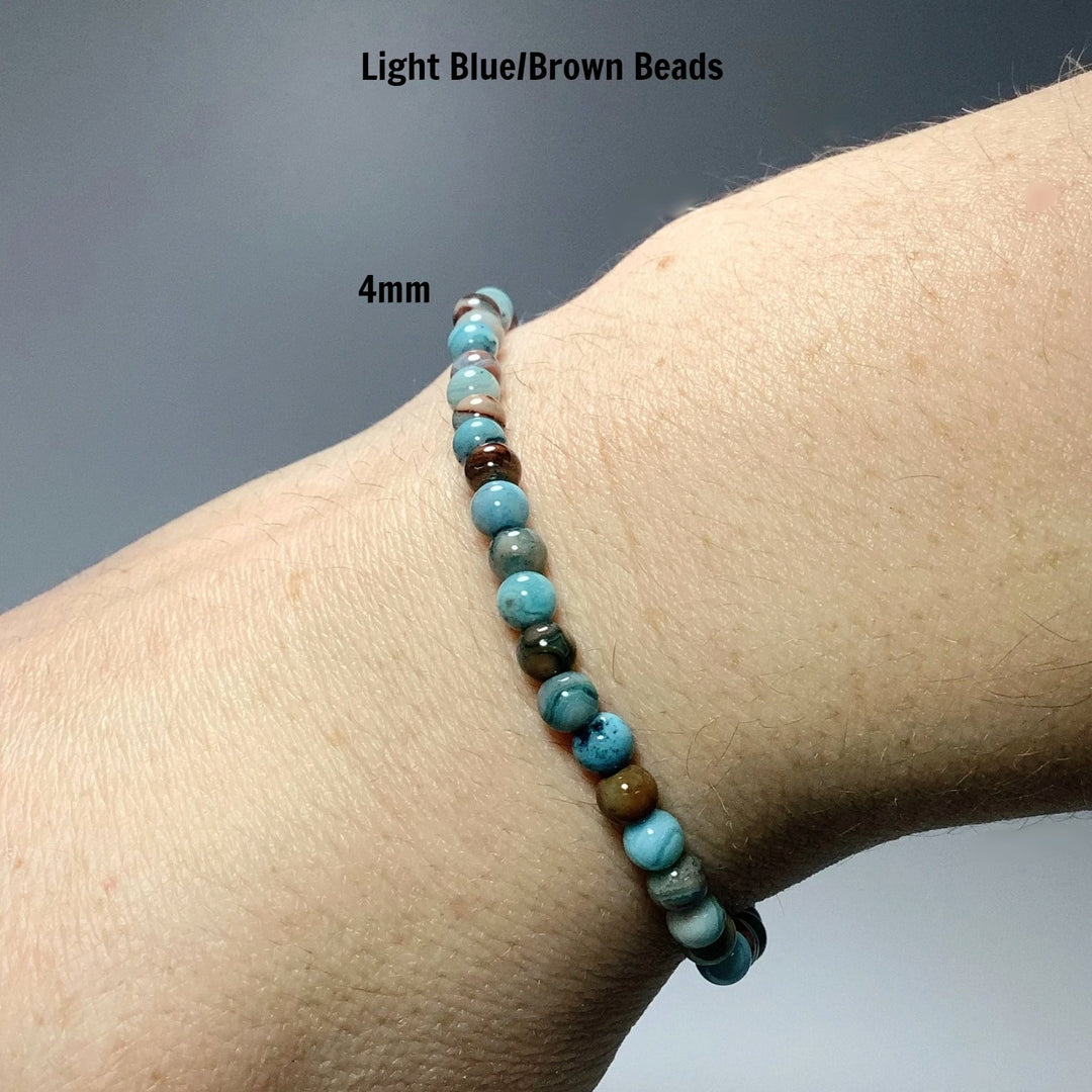 Blue Crazy Lace Agate Beaded Bracelet