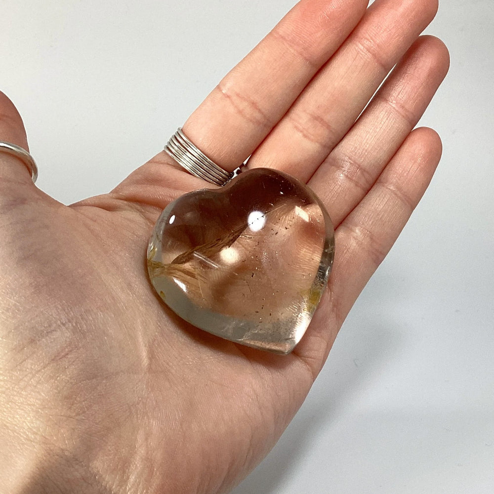 Smoky Quartz with Hematoid Inclusions Heart