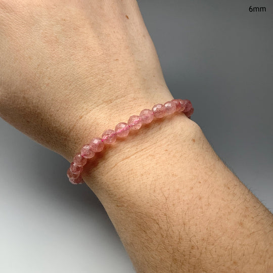 Strawberry Quartz Faceted Beaded Bracelet