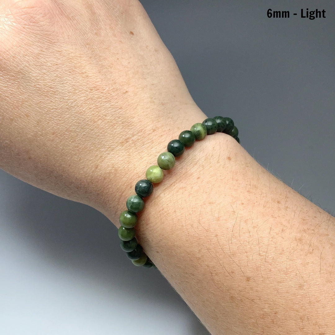 Mixed Green Canadian Jade Beaded Bracelet