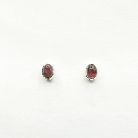 Pink Tourmaline Stud Earrings