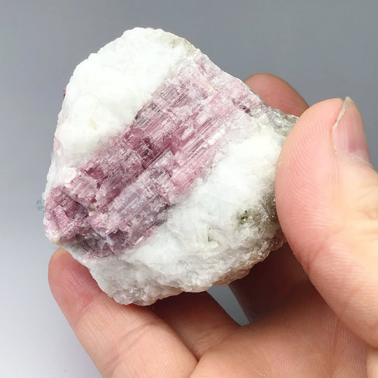 Pink Tourmaline with Aquamarine in Matrix