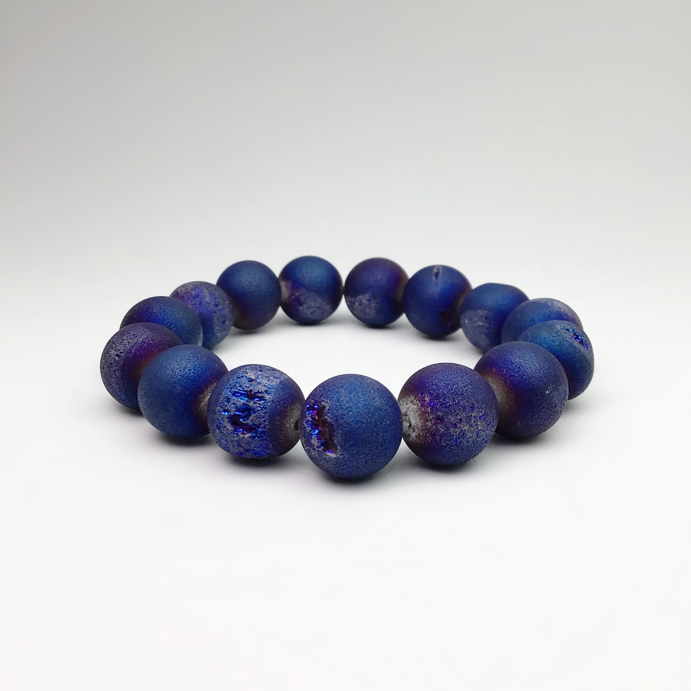 Druzy Matte Blue Beaded Bracelet