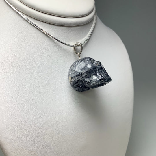 Tourmalated Quartz Skull Pendant