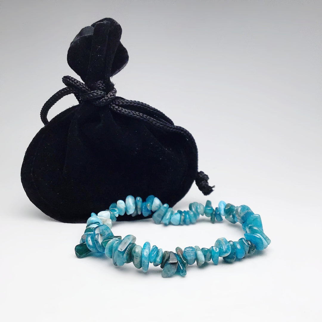 Blue Apatite Chip Beaded Bracelet