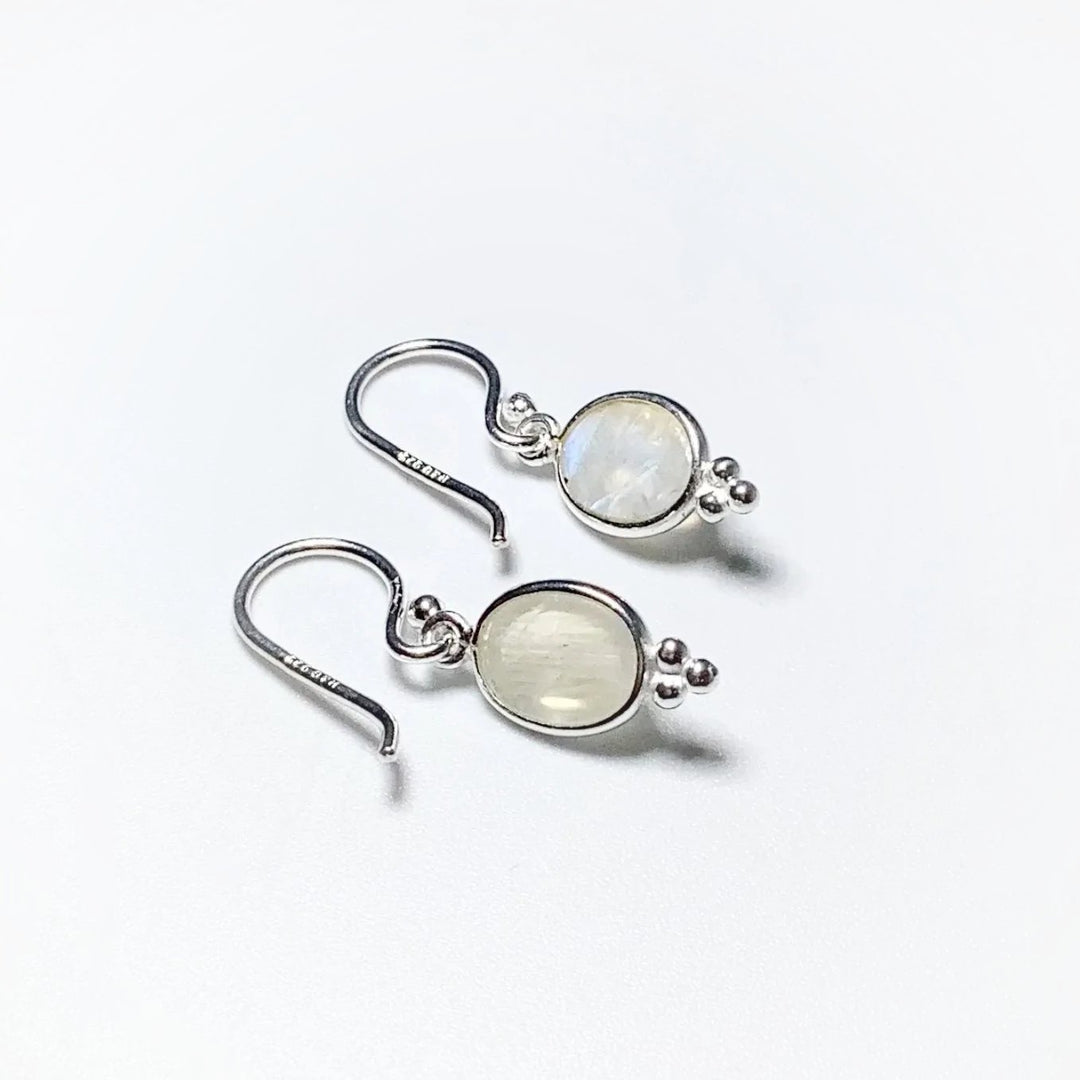 Rainbow Moonstone Dangle Earrings