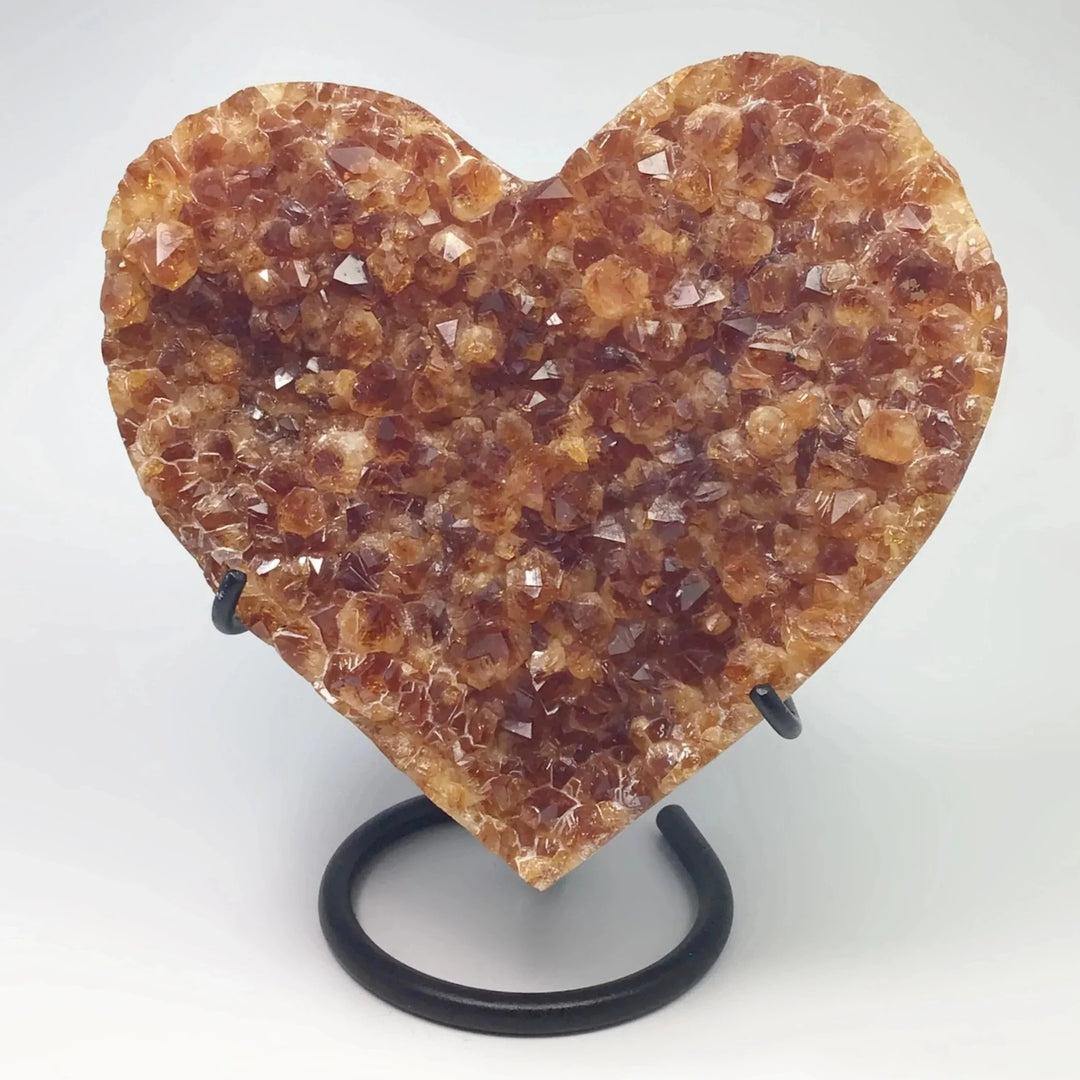 Citrine Druze Cluster Heart On Stand